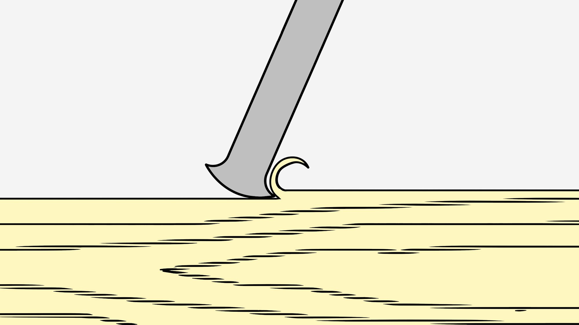how does a card scraper cut